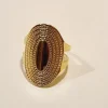 Anillo dorado de acero sello