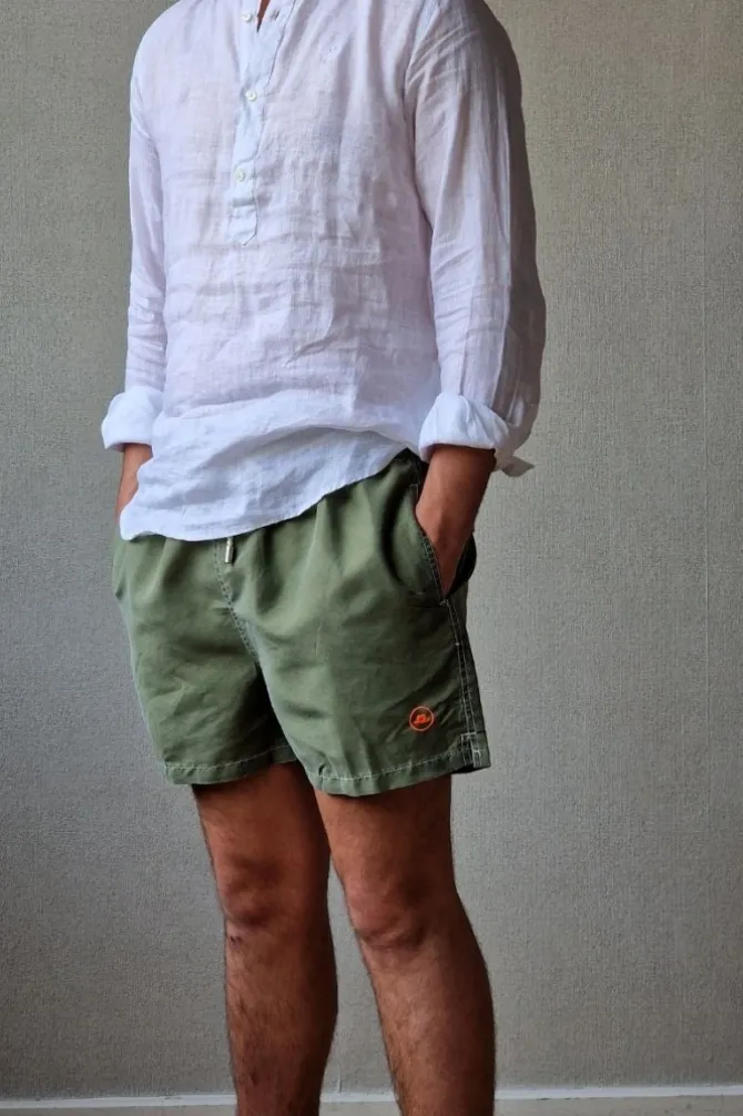Bañador de hombre verde militar