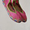 Bailarinas crochet fucsia con lazo