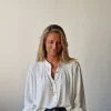 Blusa con botones blanco roto
