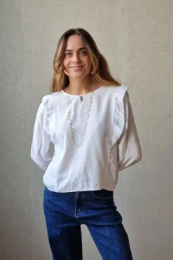 Blusa teen circulos blanca