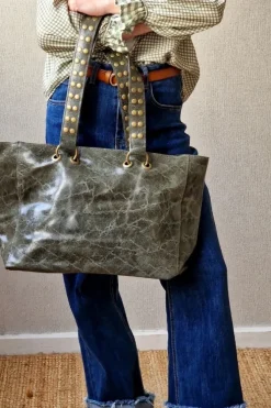 Bolso asas tachuelas verde militar