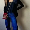 Bolso bombonera buganvilla y dorada