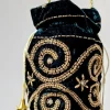 Bolso bombonera verde botella y dorada