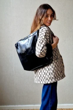 Bolso de hombro tachuelas negro