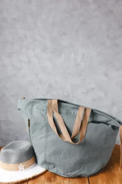 Bolso de playa oversize azul grisáceo