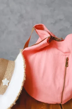 Bolso de playa oversize coral con opción de personalizar