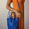 Bolso mini de piel azulón