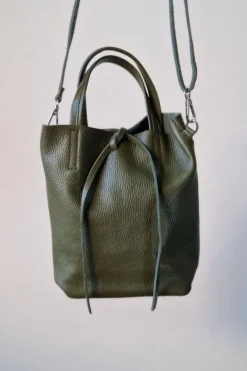 Bolso mini de piel verde
