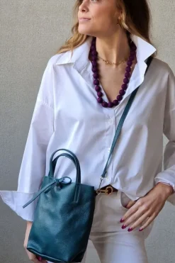 Bolso mini de piel verde antiguo con opción de personalizar