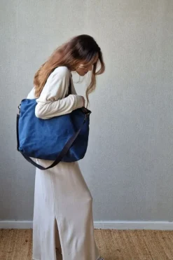 Bolso oversize loneta azul