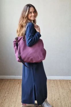 Bolso oversize loneta berenjena