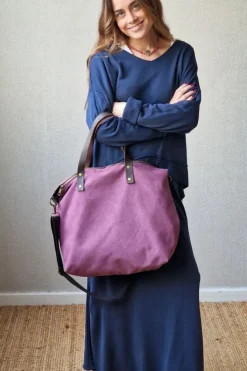 Bolso oversize loneta berenjena