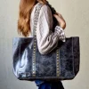 Bolso shopper tachuelas gris