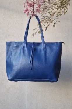 Bolso shopping con cremallera azulón