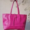 Bolso shopping con cremallera fucsia