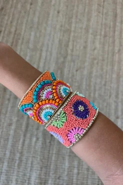 Brazalete ajustable naranja arcoiris