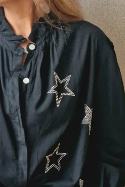 Camisa de estrellas brillos negra
