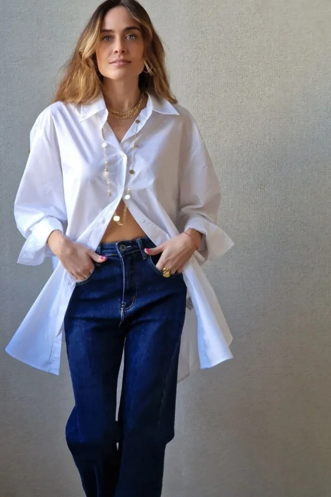 Camisa oversize básica blanca