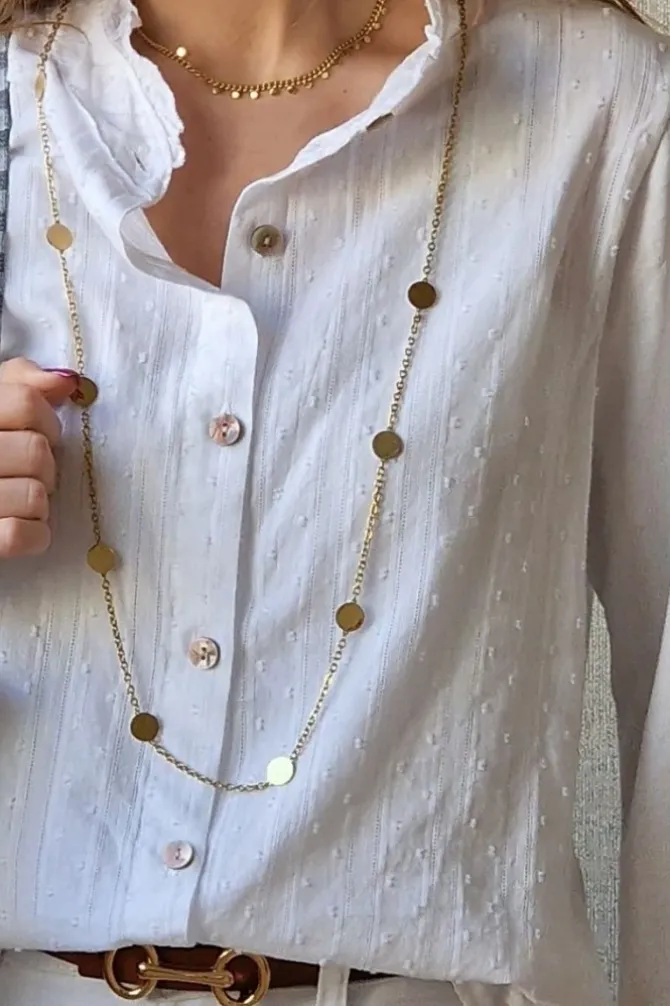 Camisa tipo plumeti blanca