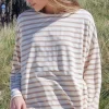 Camiseta de rayas manga larga camel