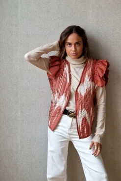 Chaleco ikat estampado caldero