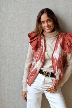 Chaleco ikat estampado caldero