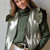 Chaleco ikat estampado verde militar