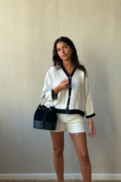 Chaqueta bicolor blanca