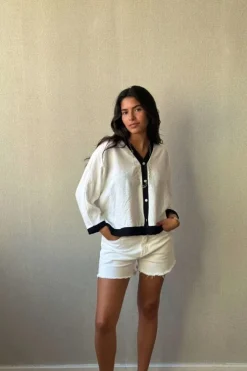 Chaqueta bicolor blanca