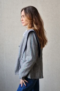 Chaqueta de espiguilla negra