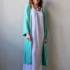 Chaqueta oversize larga de mujer con manga francesa verde mint
