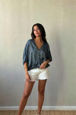 Chaqueta tipo bomber gris