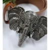 Cinturón de piel camel con hebilla de cabeza de elefante plata