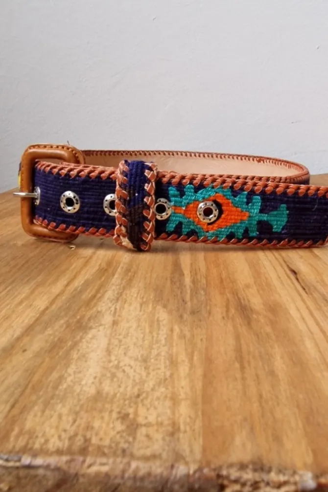 Cinturón unisex kilim azul marino