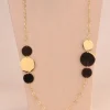 Collar Acero disco dorado