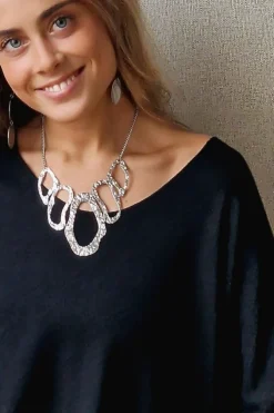 Collar acero huella Plateado