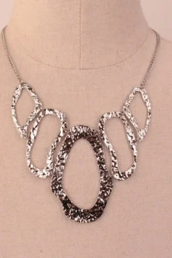 Collar acero huella Plateado