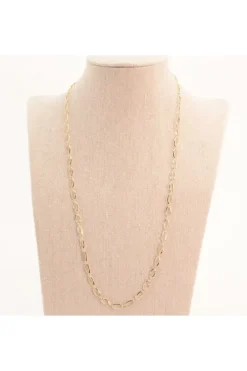Collar acero triple largo plateado