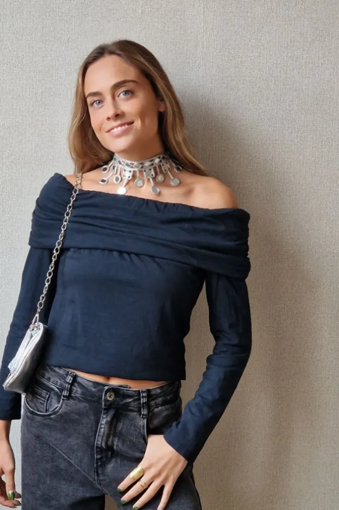 Collar choker de espejos plata