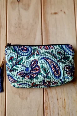 Estuche/neceser verde lima mediano telas indias