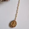 Gargantilla de acero con la Medallita de la Milagrosa y piedras multicolor