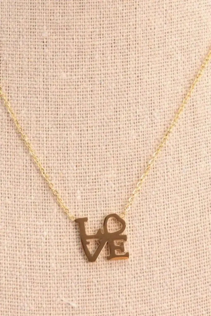 Gargantilla de acero dorada love