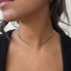 Gargantilla de acero trenzado dorado