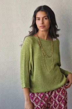Jersey calado pistacho