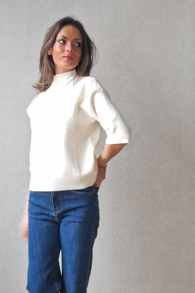 Jersey cuello perkins crudo