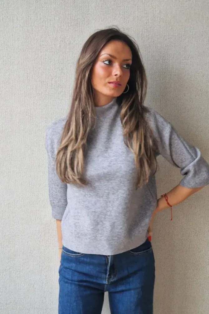 Jersey cuello perkins gris