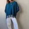 Jersey de flecos azul