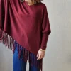Jersey granate oversize de flecos
