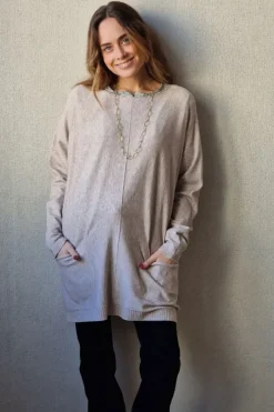 Jersey oversize bolsillos beige